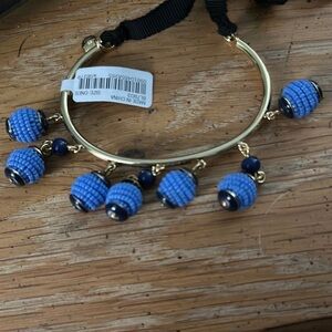 J. Crew Blue and Gold Charm Bracelet